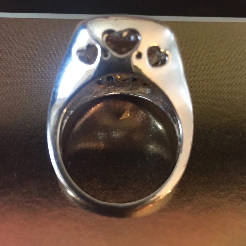 Silver Cushion Cut Citrine Quartz Ring 7